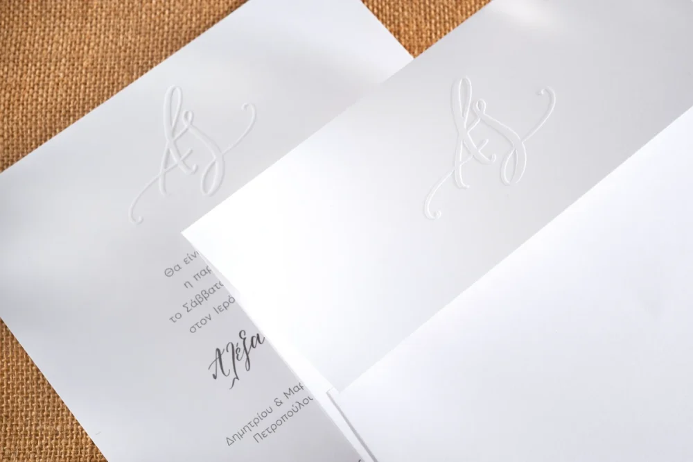 Wedding Chapel embossed monograms Biniatian 2425